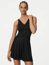 Black V-Neck Swim Dress