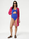 Iris Twist Front Halterneck Swimsuit