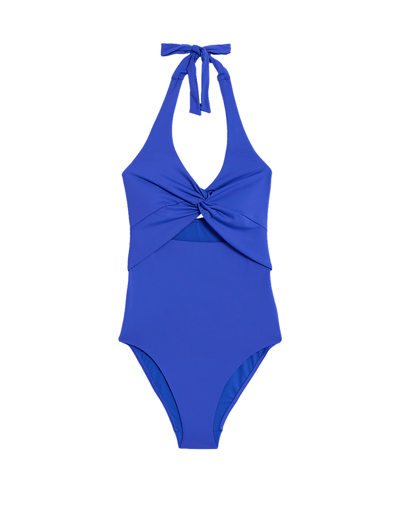 Iris Twist Front Halterneck Swimsuit