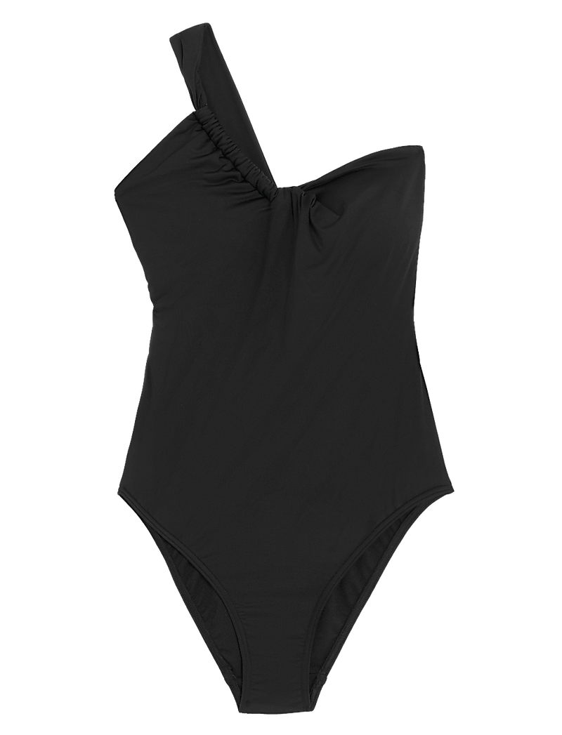 Ruched One Shoulder Swimsuit