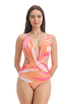 Deep Plunge Cutout Swimsuit for resortwear