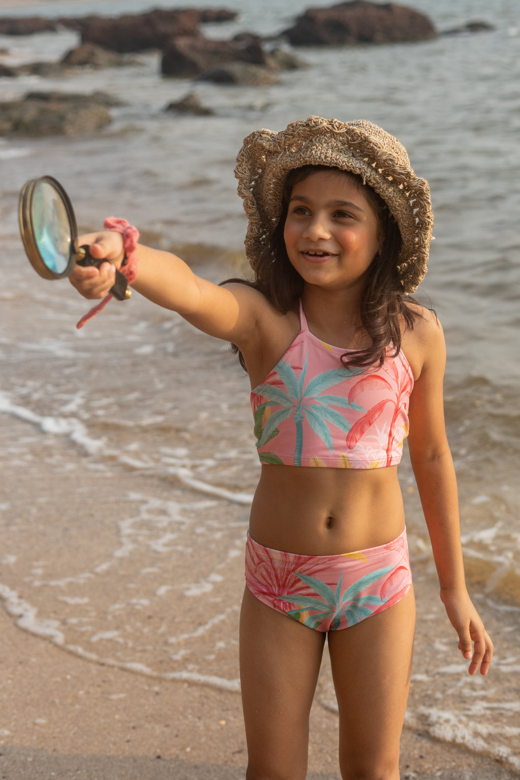 Girls Swim Tankini Set for Beach Holiday, Learn to Swim Costume 