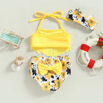 Floral Tassel Bikini Set with Headband