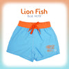 Board Shorts Motif Lion Fish Blue