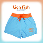 Board Shorts Motif Lion Fish Blue