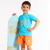 Board Shorts Motif Lion Fish Orange