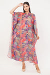 Abstract Printed Shirt Style Kaftan