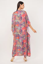 Abstract Printed Shirt Style Kaftan