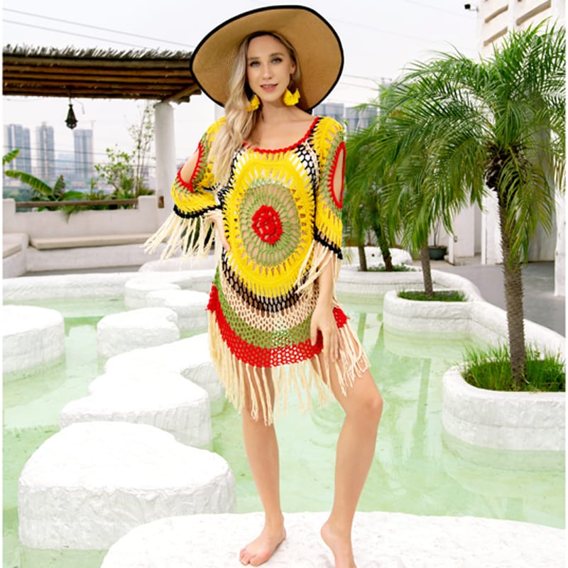 Crochet beach dress - vacation style - cool dresses for hot summer in goa - beachwear online