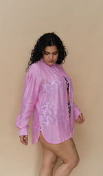 Bubblegum Pink Plus Size Shirt Coverup