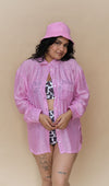 Bubblegum Pink Plus Size Shirt Coverup