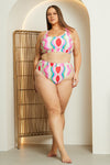 Plus Size Multi Print Bikini Set