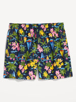 Navy Sailboats Printed Swim Trunks