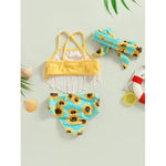 Sunflower Tassel Bikini Set with Headband