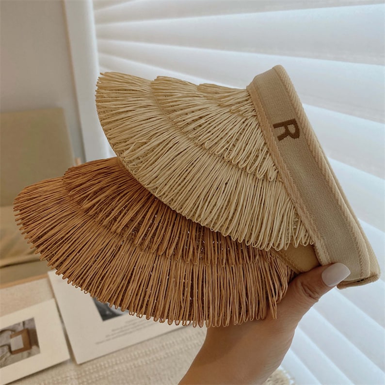 Three-Layer Fringed Straw Visor