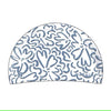 White & Blue Printed Mesh Swim Cap