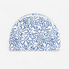 White & Blue Printed Mesh Swim Cap