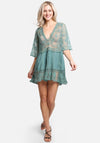 Green Floral Lace Beach Cover Up