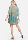 Green Floral Lace Beach Cover Up