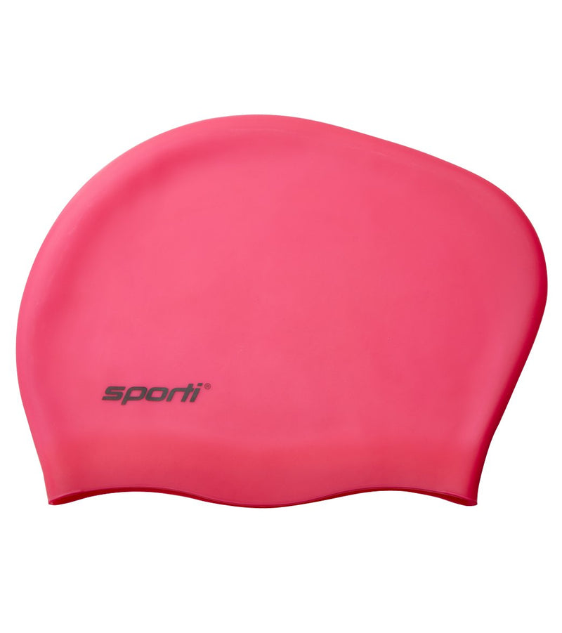 Solid Long Hair Bun Silicone Swim Cap