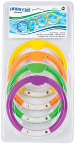 the beach company online - swimming dive rings - yellow dive ring - green dive ring - orange dive ring - underwater fun & play - kids pool toy - coloured dive rings 