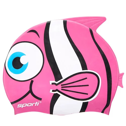 Cartoon Clown Fish Silicone Swim Cap Jr.