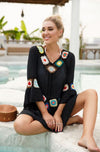 Floral Crochet Flounce Beach Tunic