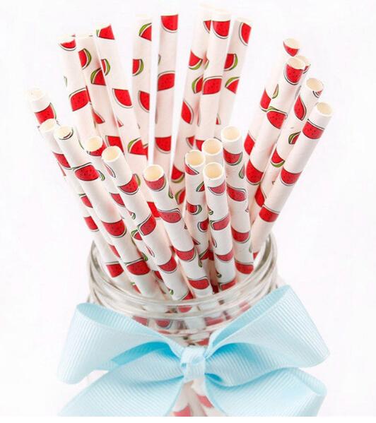 Watermelon Paper Straws (Pack of 25)