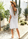 Crochet Tassel Back Tie Cover Up