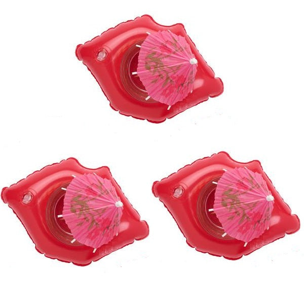 Inflatable Lips Drink Holder (Pack of 3)